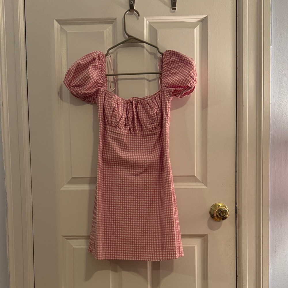 Zara Pink Gingham Mini Dress